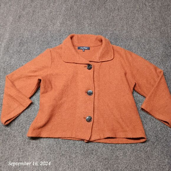 Evan‎ Picone Wool Blazer Jacket Women Medium Brown 100% Wool Button Up - Picture 1 of 7